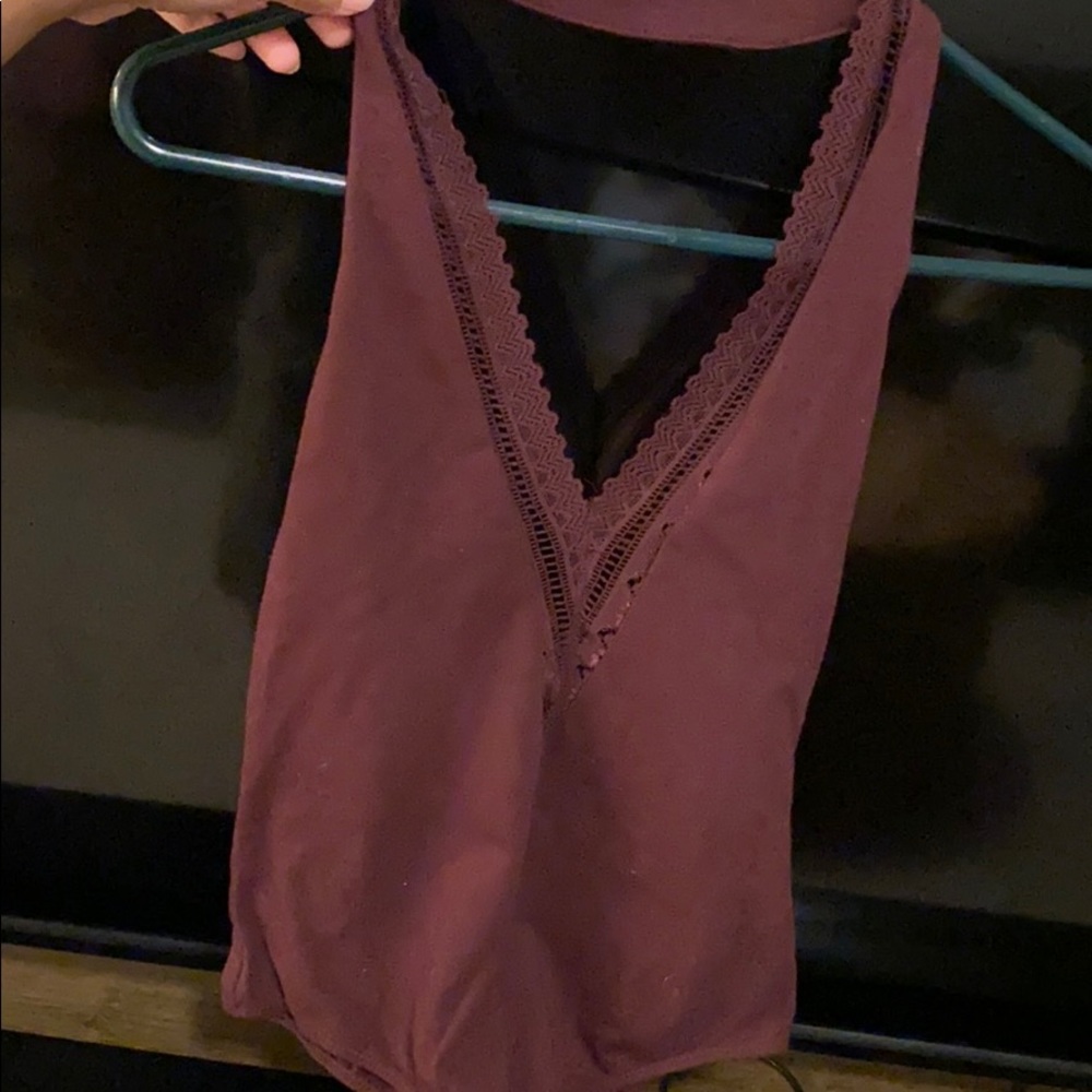 Maroon body suit